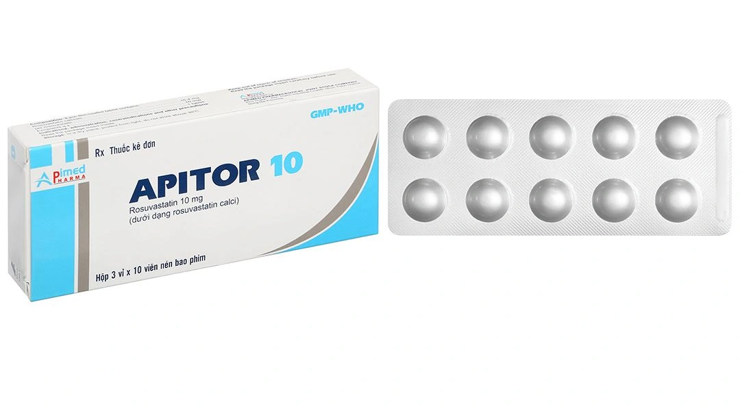 Apitor 10 điều trị cholesterol cao, giúp hạ mỡ máu (3 vỉ x 10 viên) - 