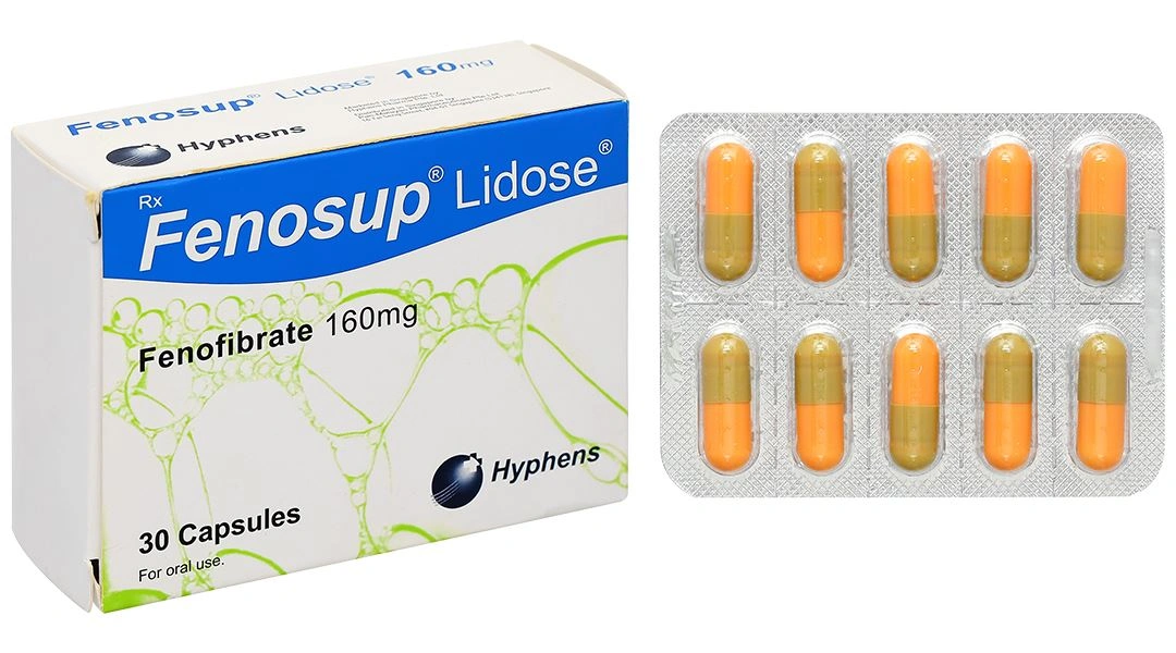 Fenosup Lidose 160mg điều trị cholesterol máu và triglycerid máu cao (3 vỉ x 10 viên) - 