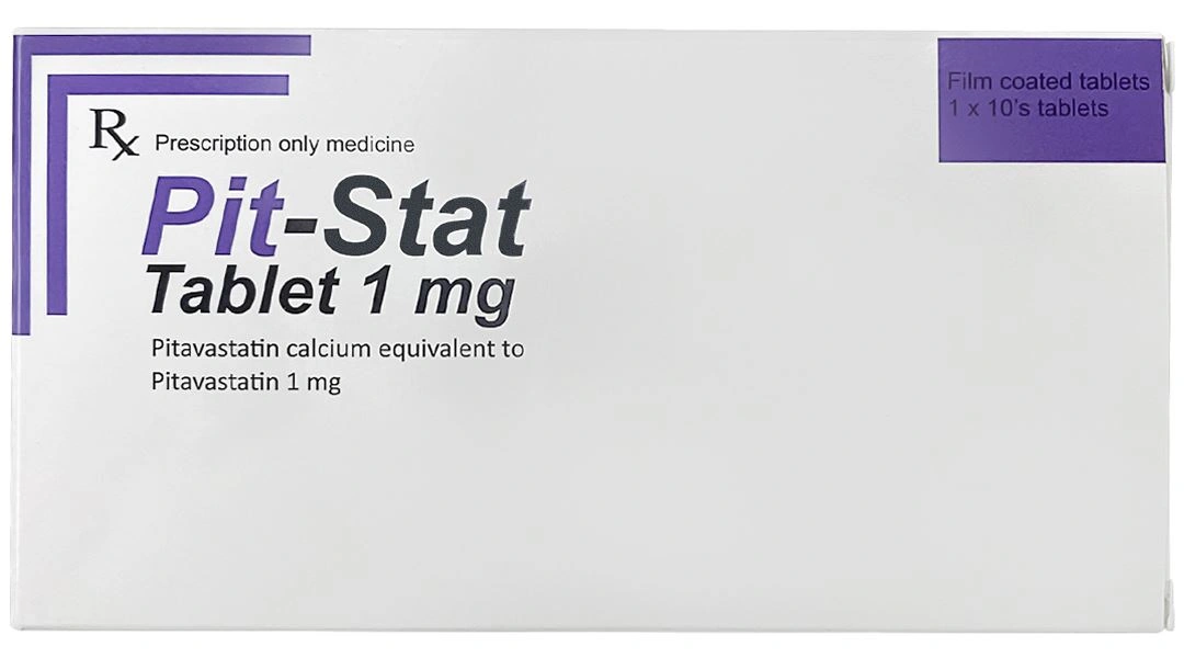 Pit-Stat Tablet 1mg tác dụng giảm cholesterol toàn phần và LDL-C (1 vỉ x 10 viên) - 