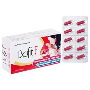 Bofit F trị thiếu máu do thiếu sắt, acid folic