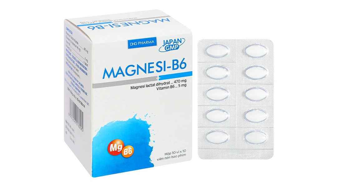 Magnesi-B6 điều trị thiếu magnesi và vitamin B6 (10 vỉ x 10 viên) - 