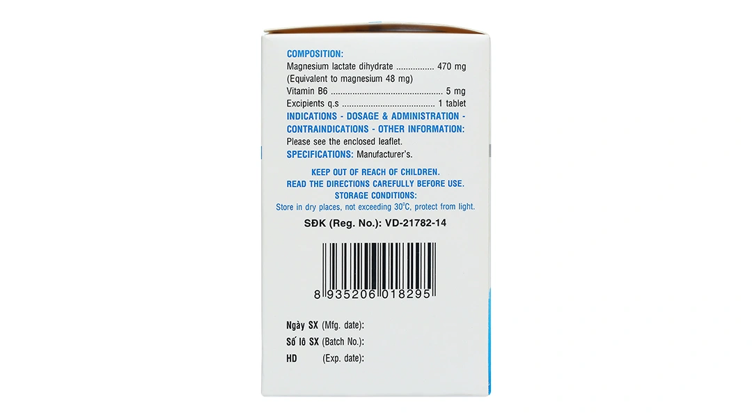 Magnesi-B6 điều trị thiếu magnesi và vitamin B6 (10 vỉ x 10 viên) - 3