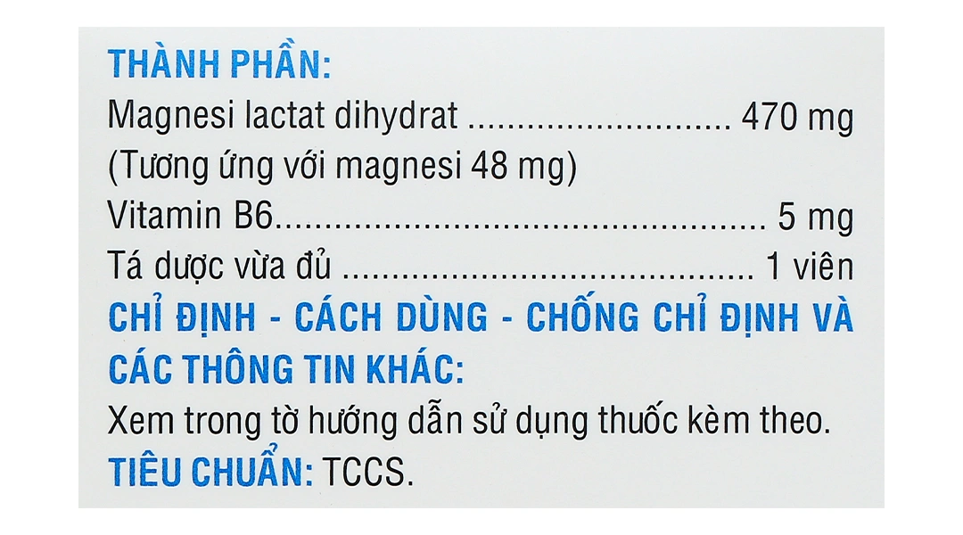 Magnesi-B6 điều trị thiếu magnesi và vitamin B6 (10 vỉ x 10 viên) - 4