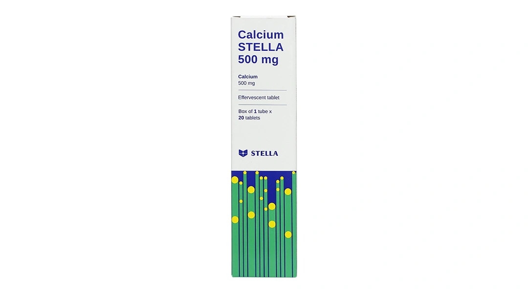 Viên nén sủi bọt Calcium Stella 500mg bổ sung calci, trị loãng xương tuýp 20 viên - 1