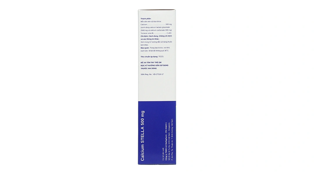 Viên nén sủi bọt Calcium Stella 500mg bổ sung calci, trị loãng xương tuýp 20 viên - 2