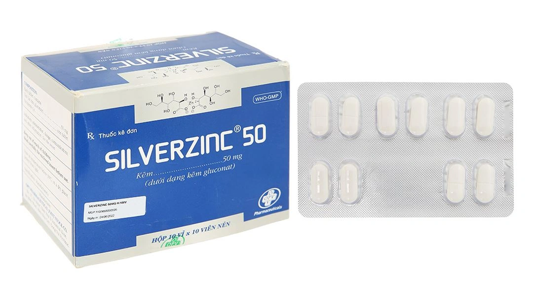 SilverZinc 50 phòng ngừa và trị thiếu kẽm (10 vỉ x 10 viên) - 