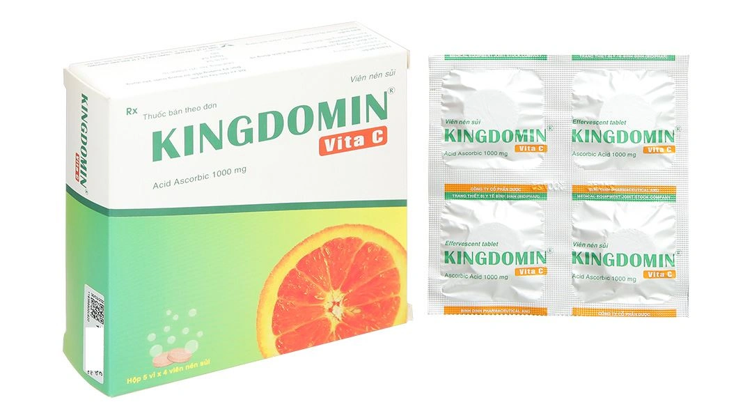 Viên sủi Kingdomin Vita C 1000mg tăng cường đề kháng (5 vỉ x 4 viên) - 