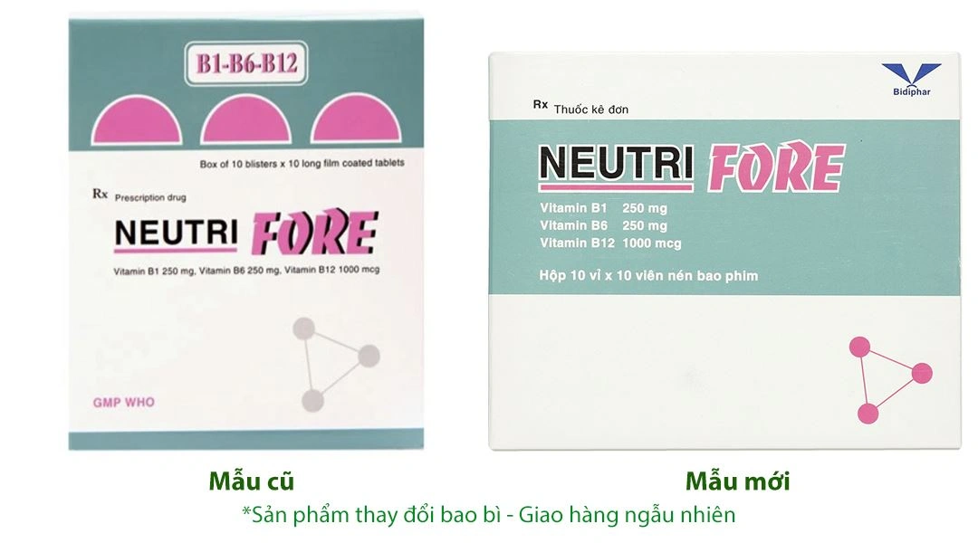 Neutri Fore trị viêm dây thần kinh, thiếu máu ác tính (10 vỉ x 10 viên) - 