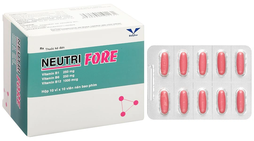 Neutri Fore trị viêm dây thần kinh, thiếu máu ác tính (10 vỉ x 10 viên) - 1