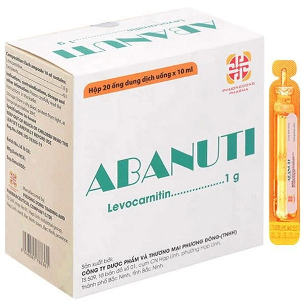 Dung dịch uống Abanuti 1g trị thiếu Carnitine