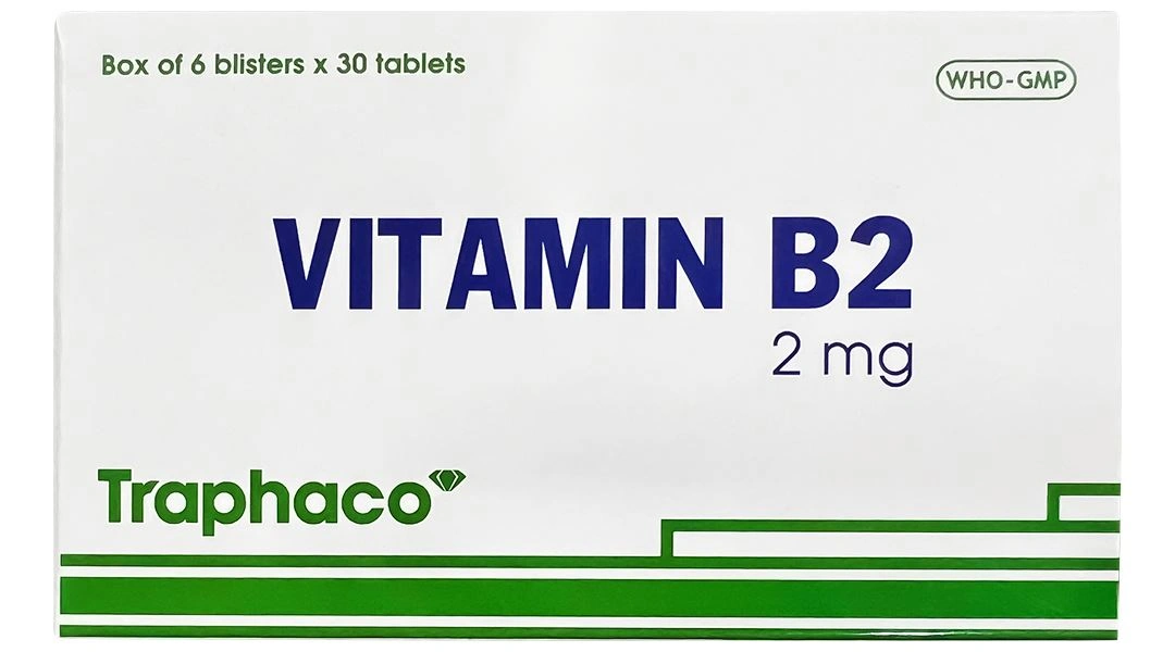 Vitamin B2 Traphaco 2mg dự phòng và điều trị thiếu vitamin B2 (6 vỉ x 30 viên) - 2