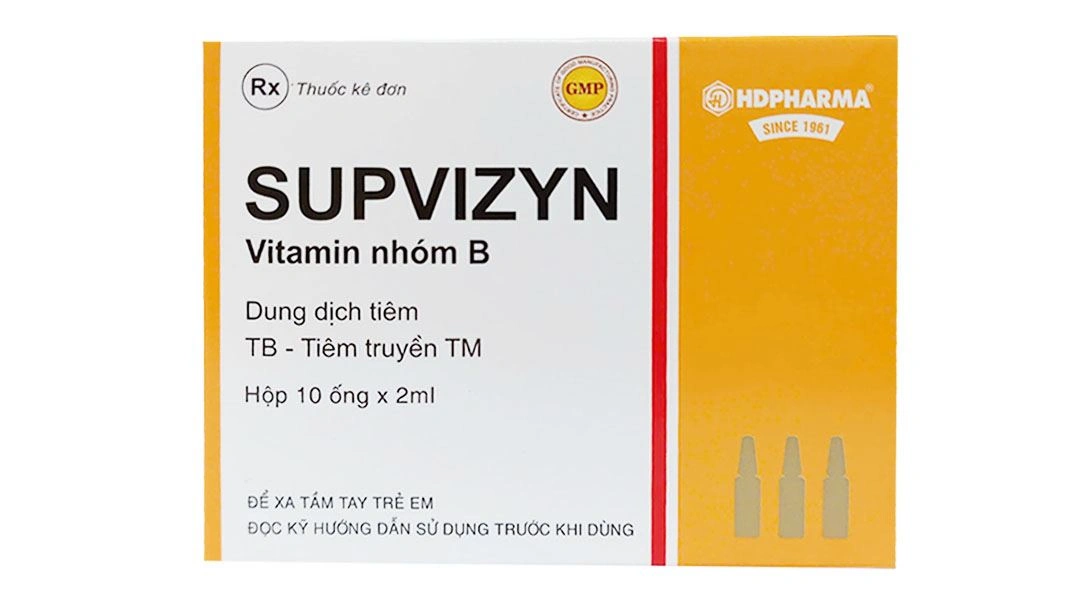 Dung dịch tiêm truyền Supvizyn phòng và trị thiếu vitamin nhóm B (10 ống x 2ml) - 