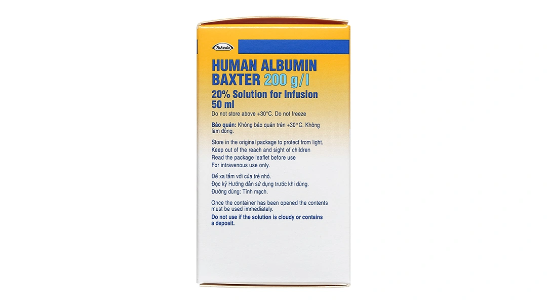 Dung dịch tiêm Human Albumin Baxter 200g/l phục hồi và duy trì thể tích máu chai 50ml - 3