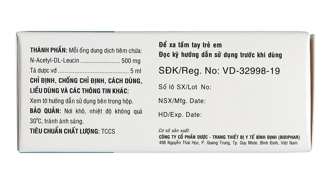 Dung dịch tiêm Aleucin 500mg/5ml điều trị triệu chứng chóng mặt (10 ống x 5ml) - 2
