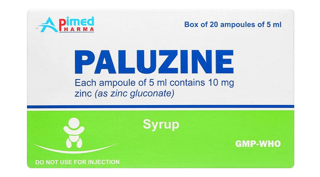 Siro Paluzine 10mg/5ml phòng ngừa và trị các trường hợp thiếu kẽm (20 ống x 5ml) - 1