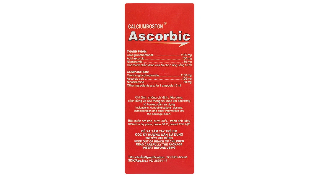 Dung dịch uống Calciumboston Ascorbic trị thiếu canxi, vitamin C (20 ống x 10ml) - 4
