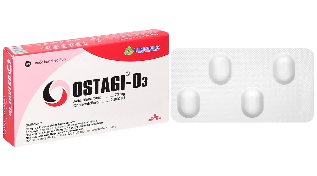 Ostagi-D3 ngăn ngừa và điều trị loãng xương (1 vỉ x 4 viên) - 