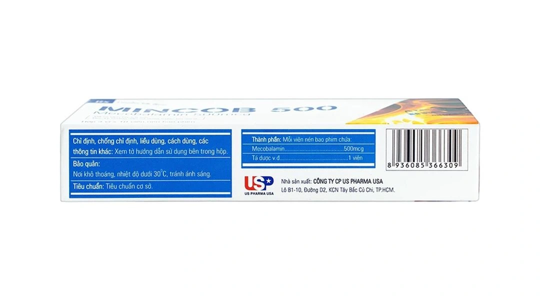 Mincob 500 điều trị và dự phòng thiếu vitamin B12 (3 vỉ x 10 viên) - 1