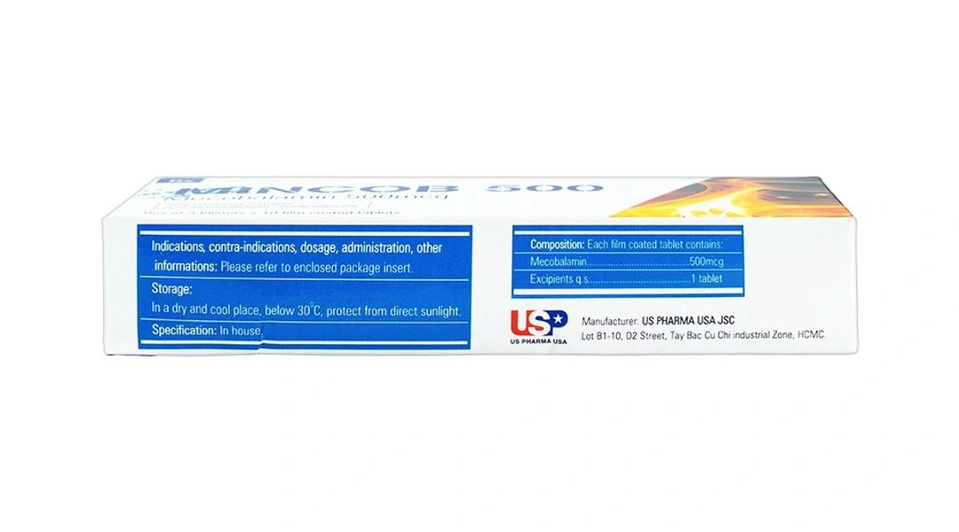 Mincob 500 điều trị và dự phòng thiếu vitamin B12 (3 vỉ x 10 viên) - 2