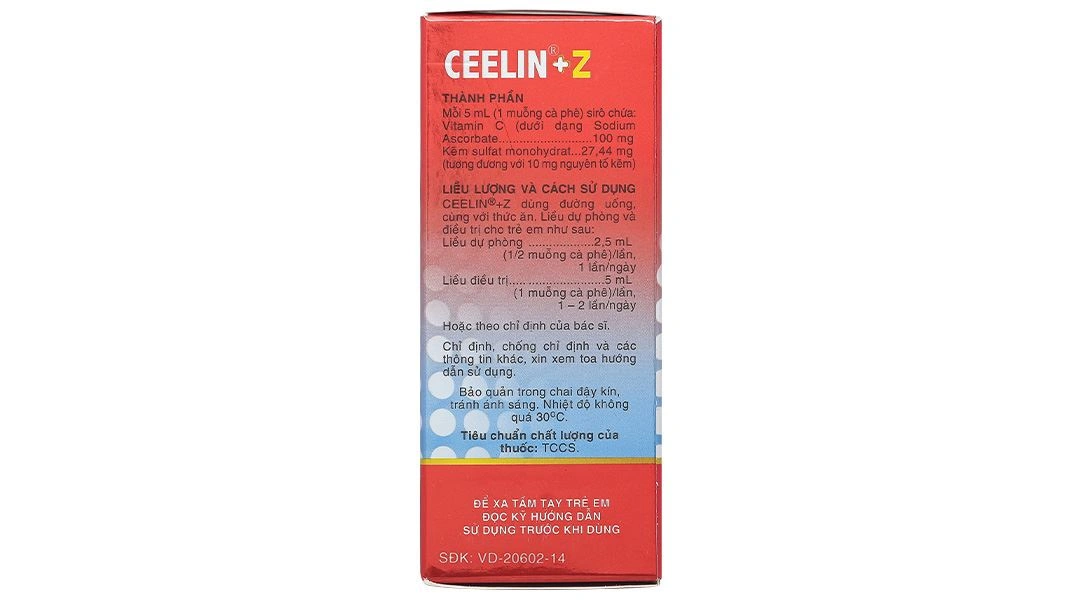 Sirô Ceelin+Z phòng ngừa và điều trị thiếu vitamin C và thiếu kẽm chai 60ml - 3
