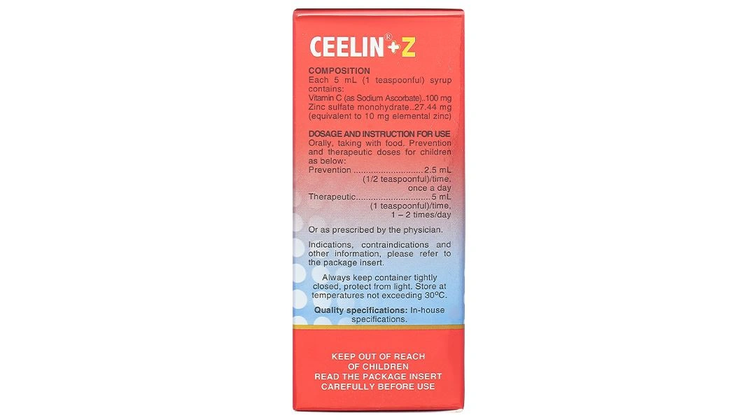Sirô Ceelin+Z phòng ngừa và điều trị thiếu vitamin C và thiếu kẽm chai 60ml - 4