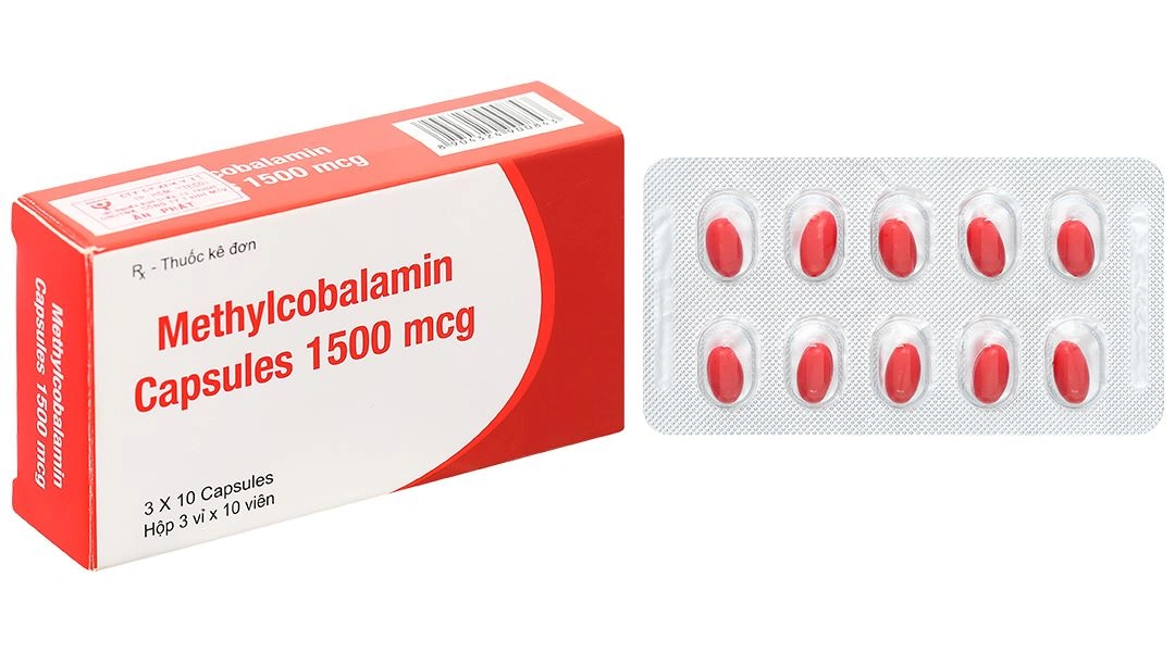 Methylcobalamin Capsules 1500mcg điều trị bệnh lý thần kinh ngoại biên (3 vỉ x 10 viên) - 