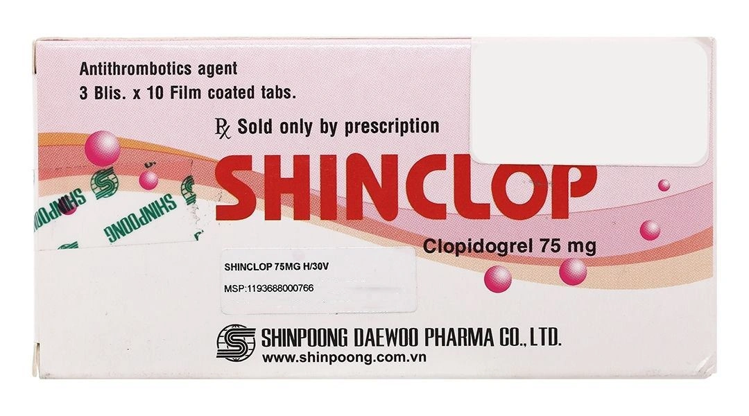 Shinclop 75mg ngừa xơ vữa động mạch (3 vỉ x 10 viên) - 1