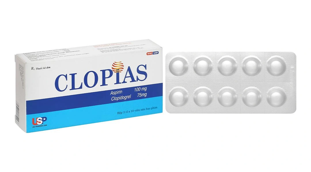 Clopias phòng ngừa các biến cố xơ vữa huyết khối (3 vỉ x 10 viên) - 
