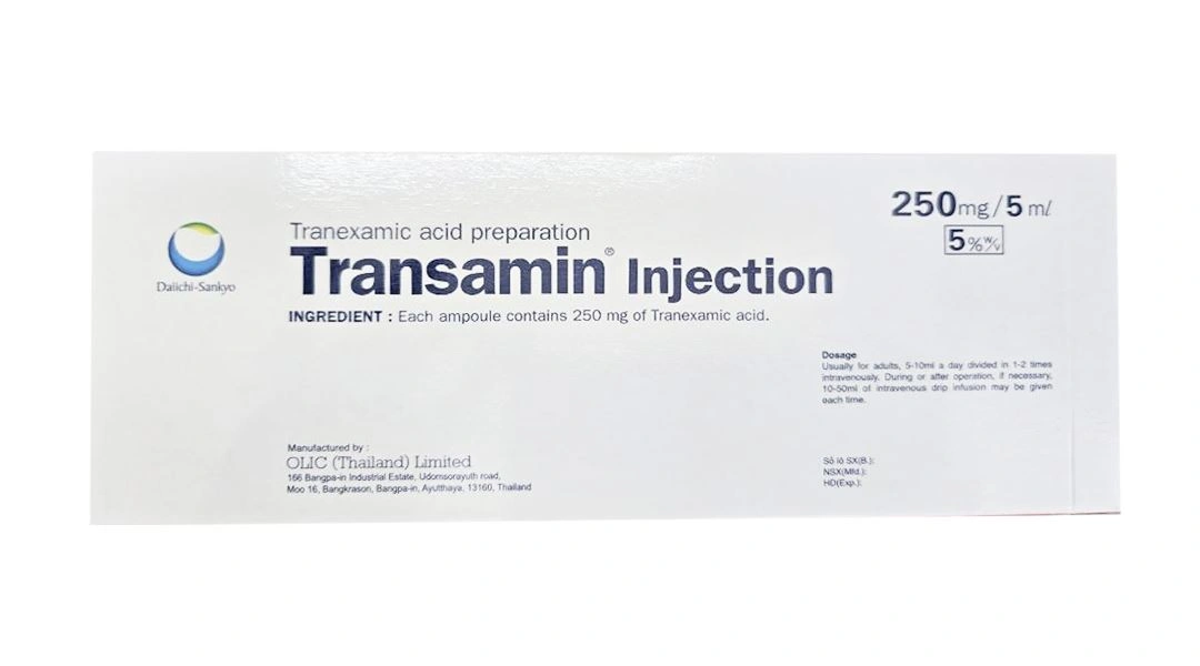 Dung dịch tiêm Transamin Injection 250mg/5ml điều trị bạch huyết, thiếu máu không tái tạo (10 ống x 5ml) - 1