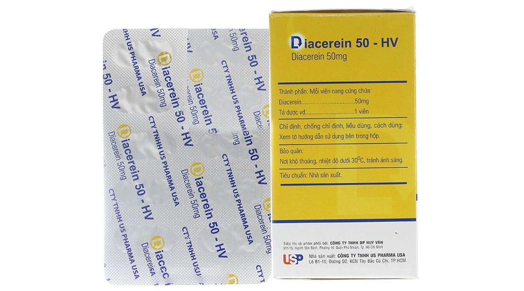 Diacerein - HV 50mg trị viêm xương khớp (10 vỉ x 10 viên) - 1