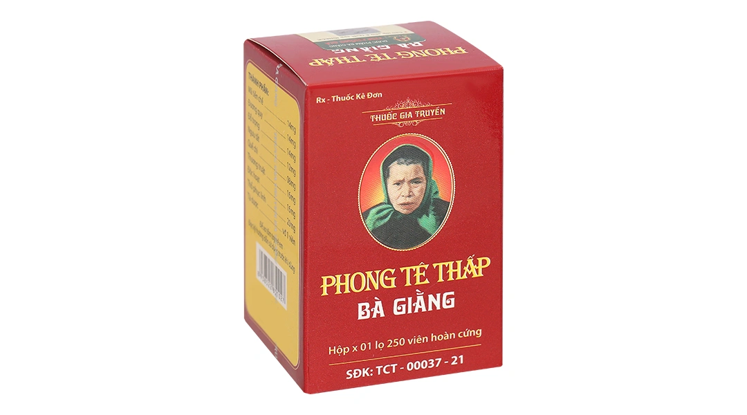 Viên hoàn cứng Phong Tê Thấp Bà Giằng trị viêm, đau xương khớp lọ 250 viên - 