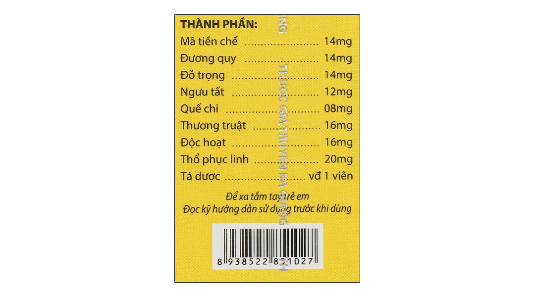 Viên hoàn cứng Phong Tê Thấp Bà Giằng trị viêm, đau xương khớp lọ 250 viên - 4