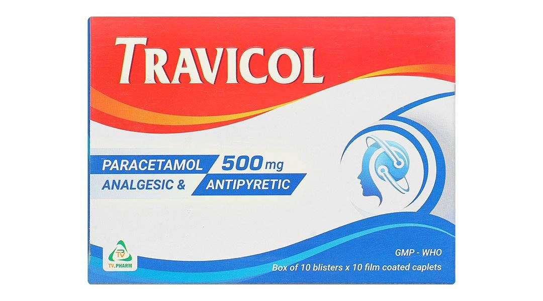 Travicol 500mg giảm đau, hạ sốt (10 vỉ x 10 viên) - 1