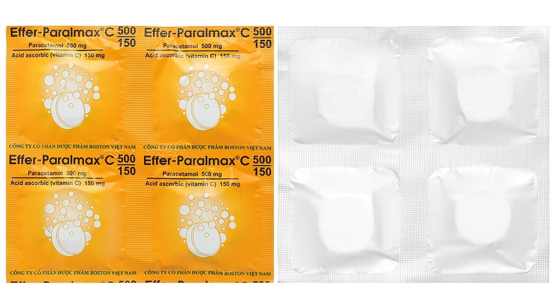 Viên nén sủi Effer-Paralmax C 500/150 Boston giúp giảm đau, hạ sốt (5 vỉ x 4 viên) - 7