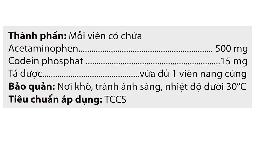 Epfepara Codeine 500mg/15mg giảm đau, hạ sốt, chống viêm, chữa ho (2 vỉ x 10 viên) - 8