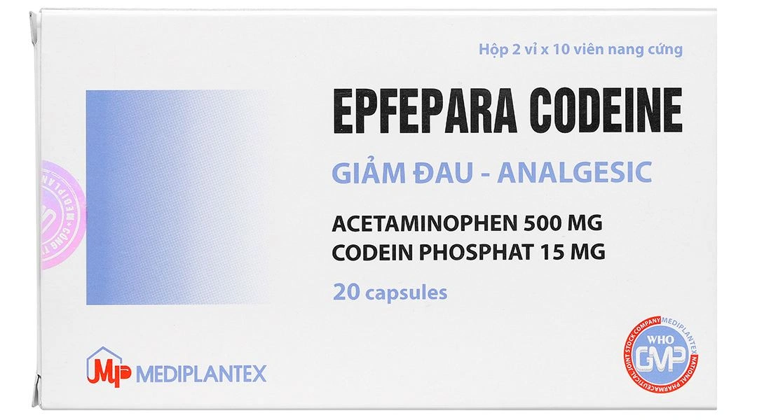 Epfepara Codeine 500mg/15mg giảm đau, hạ sốt, chống viêm, chữa ho (2 vỉ x 10 viên) - 2