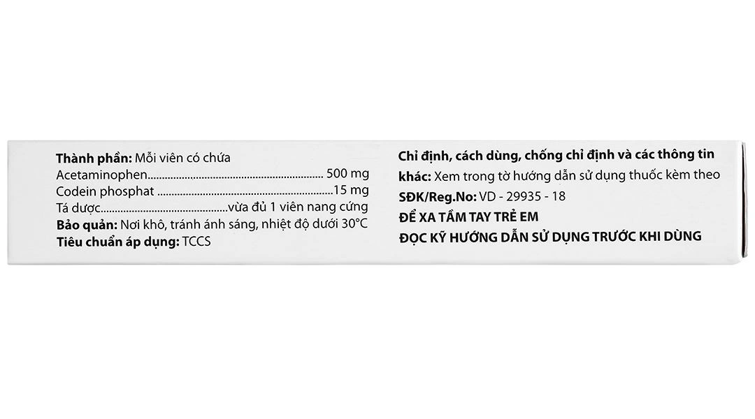 Epfepara Codeine 500mg/15mg giảm đau, hạ sốt, chống viêm, chữa ho (2 vỉ x 10 viên) - 3