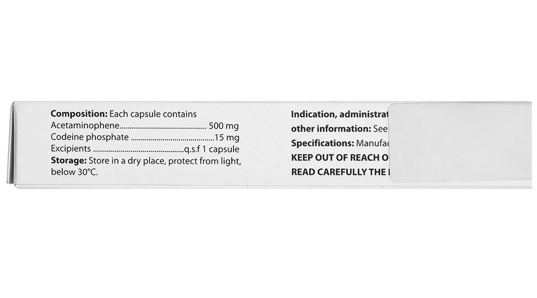 Epfepara Codeine 500mg/15mg giảm đau, hạ sốt, chống viêm, chữa ho (2 vỉ x 10 viên) - 4
