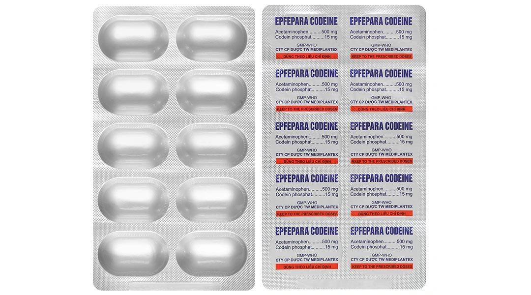 Epfepara Codeine 500mg/15mg giảm đau, hạ sốt, chống viêm, chữa ho (2 vỉ x 10 viên) - 7