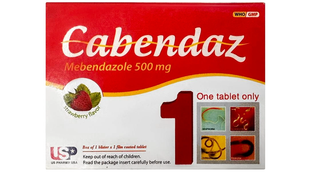 Cabendaz 500mg điều trị nhiễm các loại giun đường ruột (1 vỉ x 1 viên) - 1