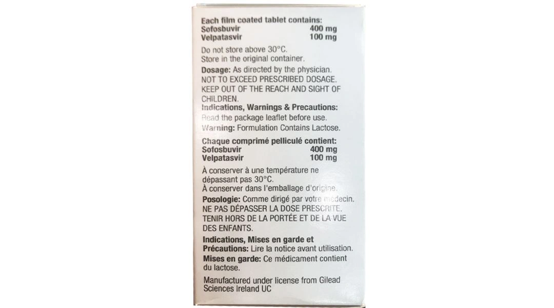 Myvelpa 400mg/100mg điều trị viêm gan C mạn tính chai 28 viên - 1