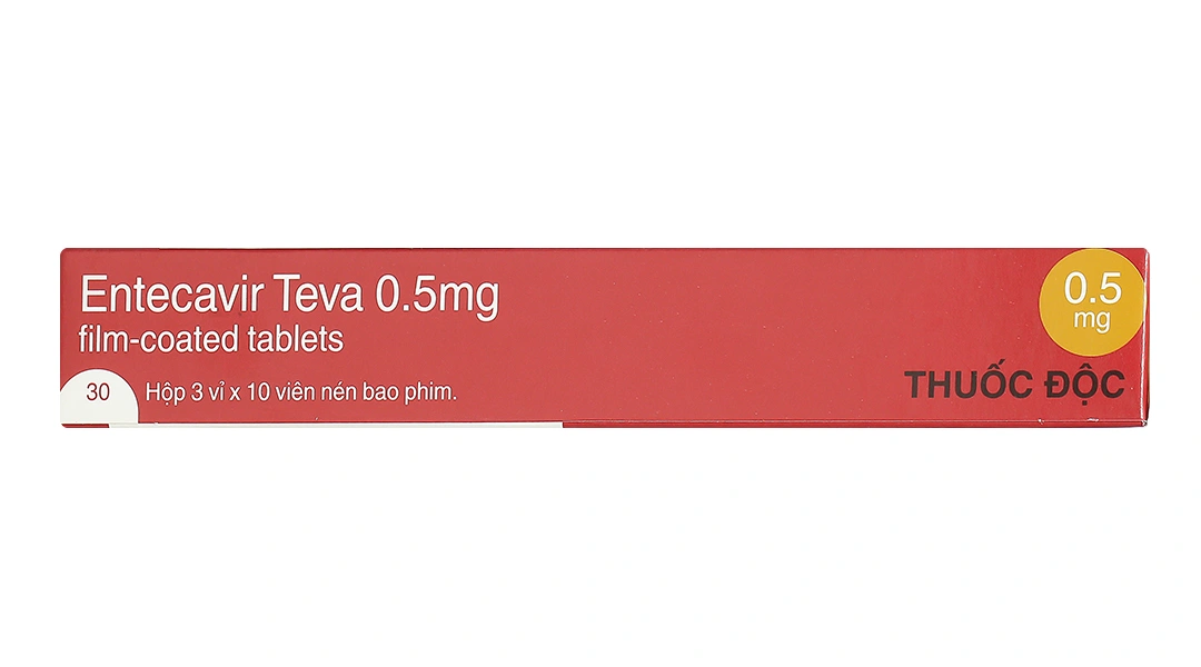 Entecavir Teva 0,5mg điều trị viêm gan B mãn tính (3 vỉ x 10 viên) - 2