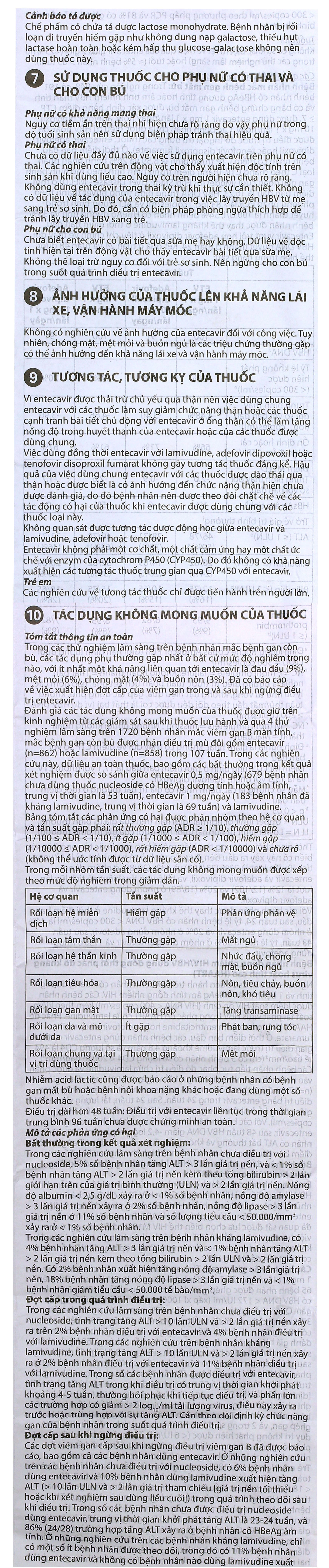 Entecavir Teva 0,5mg điều trị viêm gan B mãn tính (3 vỉ x 10 viên) - 9
