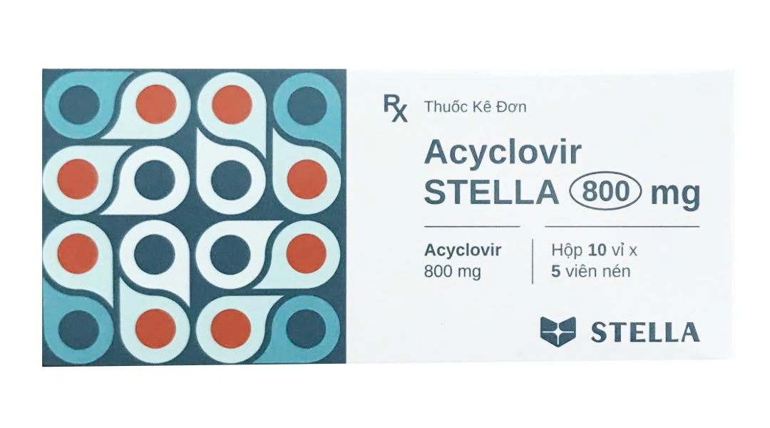 Acyclovir Stella 800mg điều trị nhiễm virus (10 vỉ x 5 viên) - 