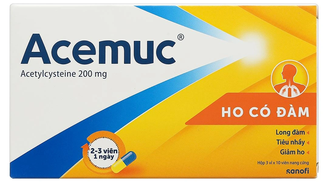 Acemuc 200mg tiêu nhầy trong bệnh lý hô hấp (3 vỉ x 10 viên) - 2