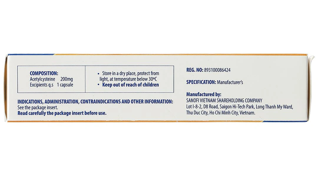 Acemuc 200mg tiêu nhầy trong bệnh lý hô hấp (3 vỉ x 10 viên) - 4