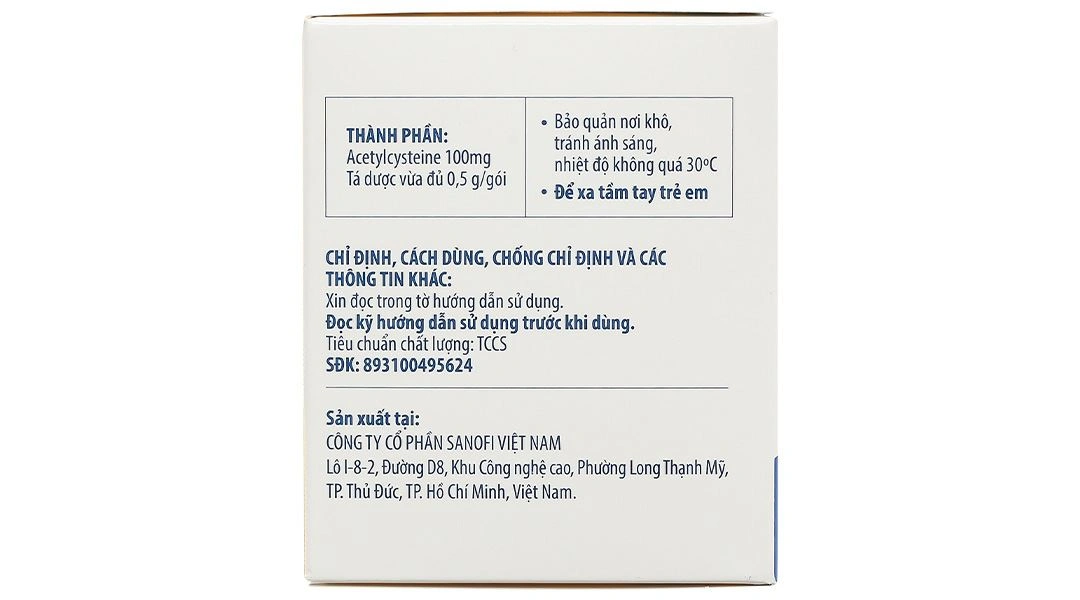 Thuốc cốm Acemuc Kids 100mg tiêu nhầy trong bệnh hô hấp (30 gói x 0.5g) - 4