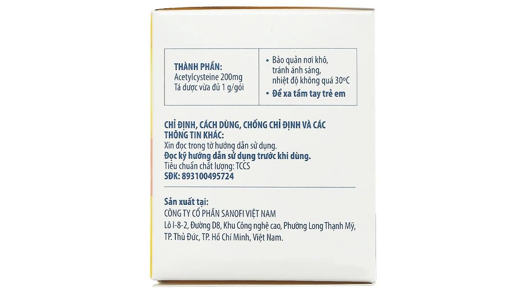 Thuốc cốm Acemuc 200mg trị rối loạn về tiết dịch đường hô hấp (30 gói x 1g) - 4