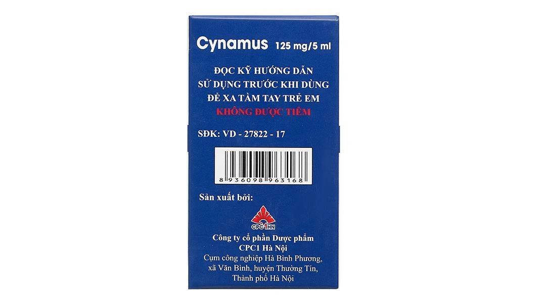 Dung dịch uống Cynamus 125mg/5ml trị ho có đàm, viêm phế quản (20 ống x 5ml) - 2