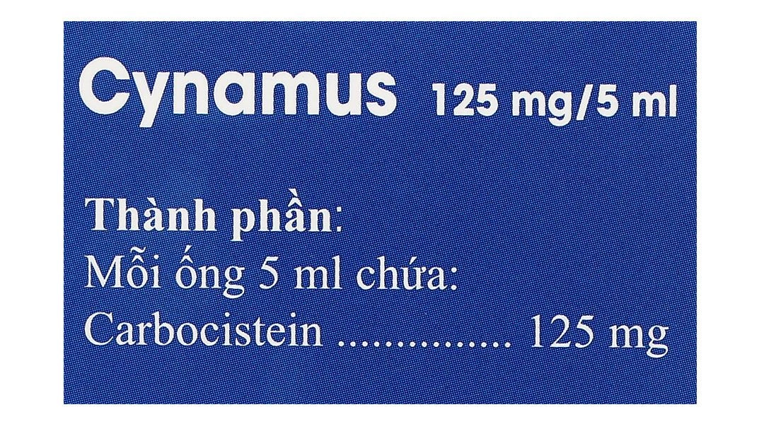 Dung dịch uống Cynamus 125mg/5ml trị ho có đàm, viêm phế quản (20 ống x 5ml) - 3